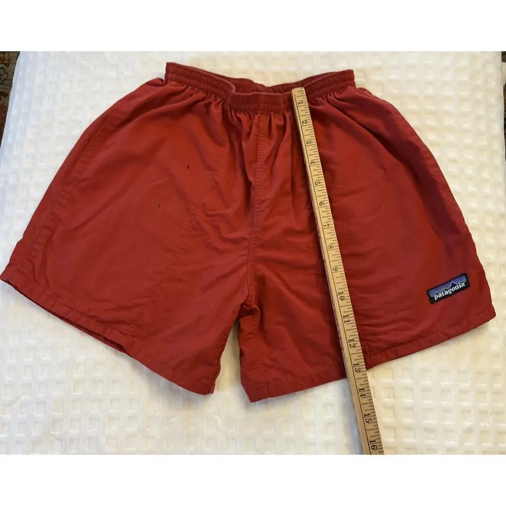 VTG Patagonia Kids Youth M (10) Red Nylon Swim Trunks Lined w Mesh READ STAIN
